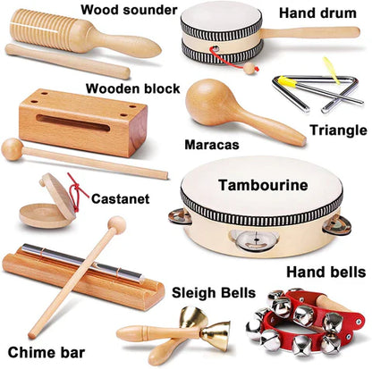 Montessori Wooden Music Instruments Set (10 Instruments)